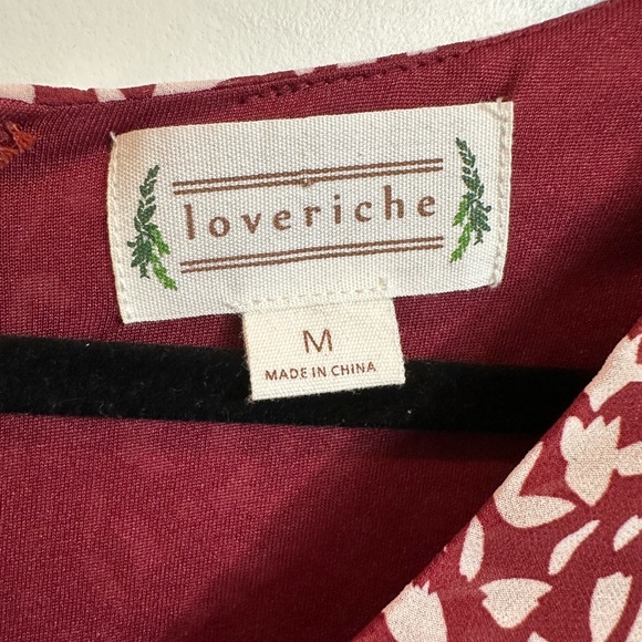 Loveriche Boho Burgundy Maxi Dress Size Medium - Picture 4 of 4